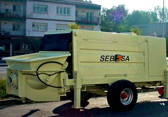 SEBHSA stationary concrete pumps on wheels
